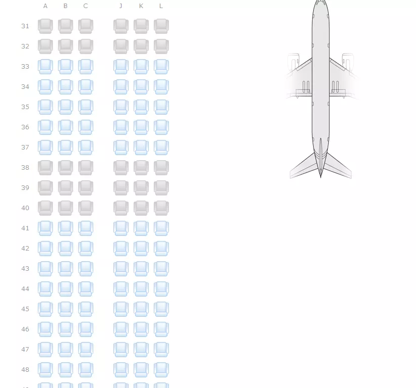 2、飞机31到55排哪个位置好:一共31排的飞机选座什么位置好