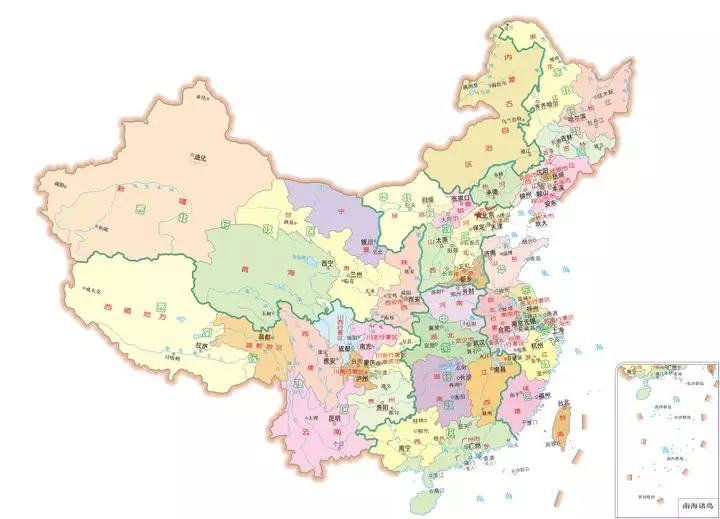3、中国行政区划地图,各省名称和简称:中国34个省级行政区的区位、名称、简称及省会?