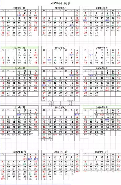 1、年日历:年的日历会和哪年的一样?