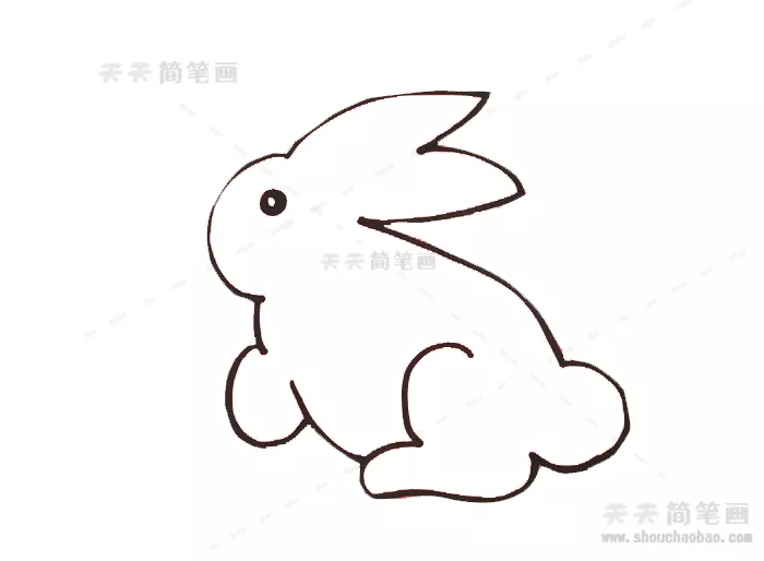4、小兔子怎么画可爱:怎么画一只小兔子又简单又可爱