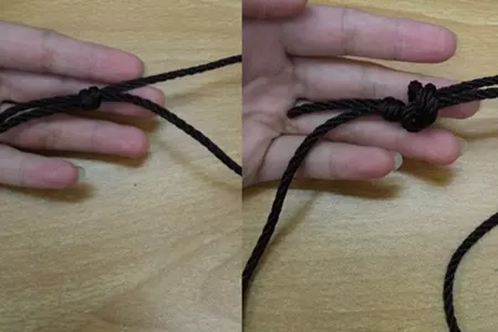 2、头绳打结方法图解:头绳散了，变成一根皮筋该怎么系回图里这种结