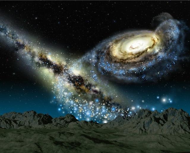 银河系被仙女座星系“撞上”了？部分“晕”已重叠（银河系和仙女座星系碰撞）
