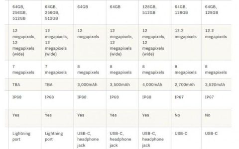 苹果XSMAX配置参数表（iPhone Xs/Xs Max和Android旗舰规格参数对比）