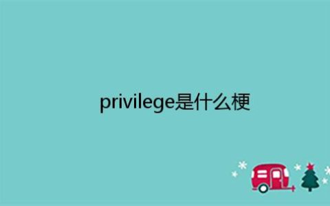 privilege是什么梗 privileges