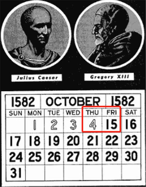 1582年10月发生了什么，10月只有21天(附日历表图片)