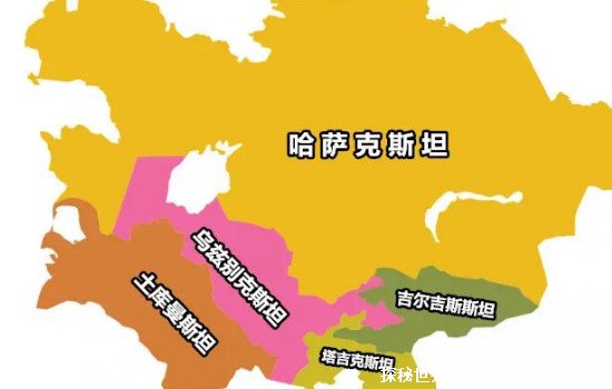 中亚五国是哪些国家，其中有3个和我国接壤(哈萨克斯坦实力最强)
