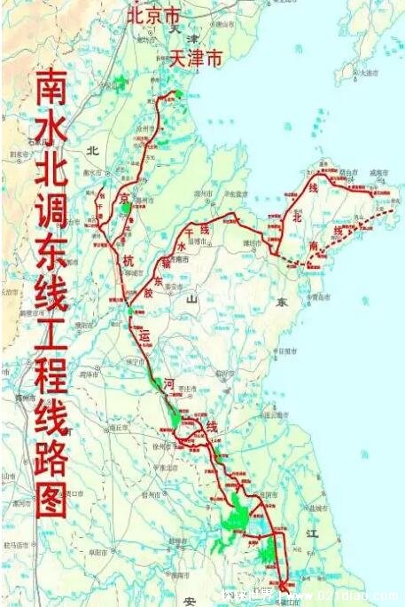 京杭大运河起点和终点，始于杭州终于北京(古今路线有所不同)