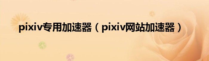 pixiv专用加速器（pixiv网站加速器）