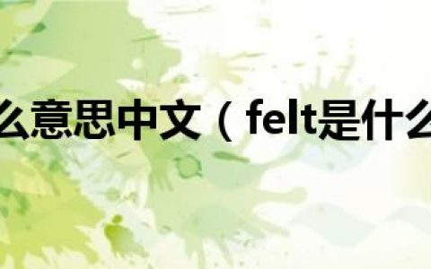 felt是什么意思中文（felt是什么意思）
