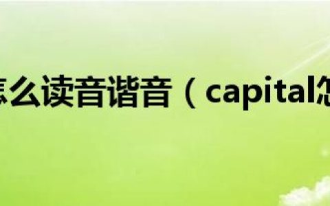 capital怎么读音谐音（capital怎么读）