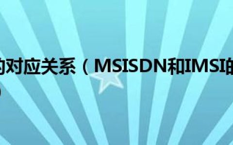 imsi msisdn的对应关系（MSISDN和IMSI的具体区别说通俗一点谢谢了）