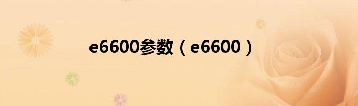 e6600参数（e6600）
