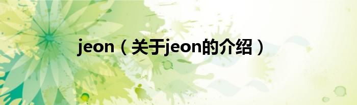 jeon（关于jeon的介绍）