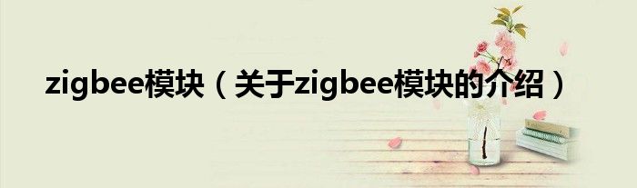 zigbee模块（关于zigbee模块的介绍）